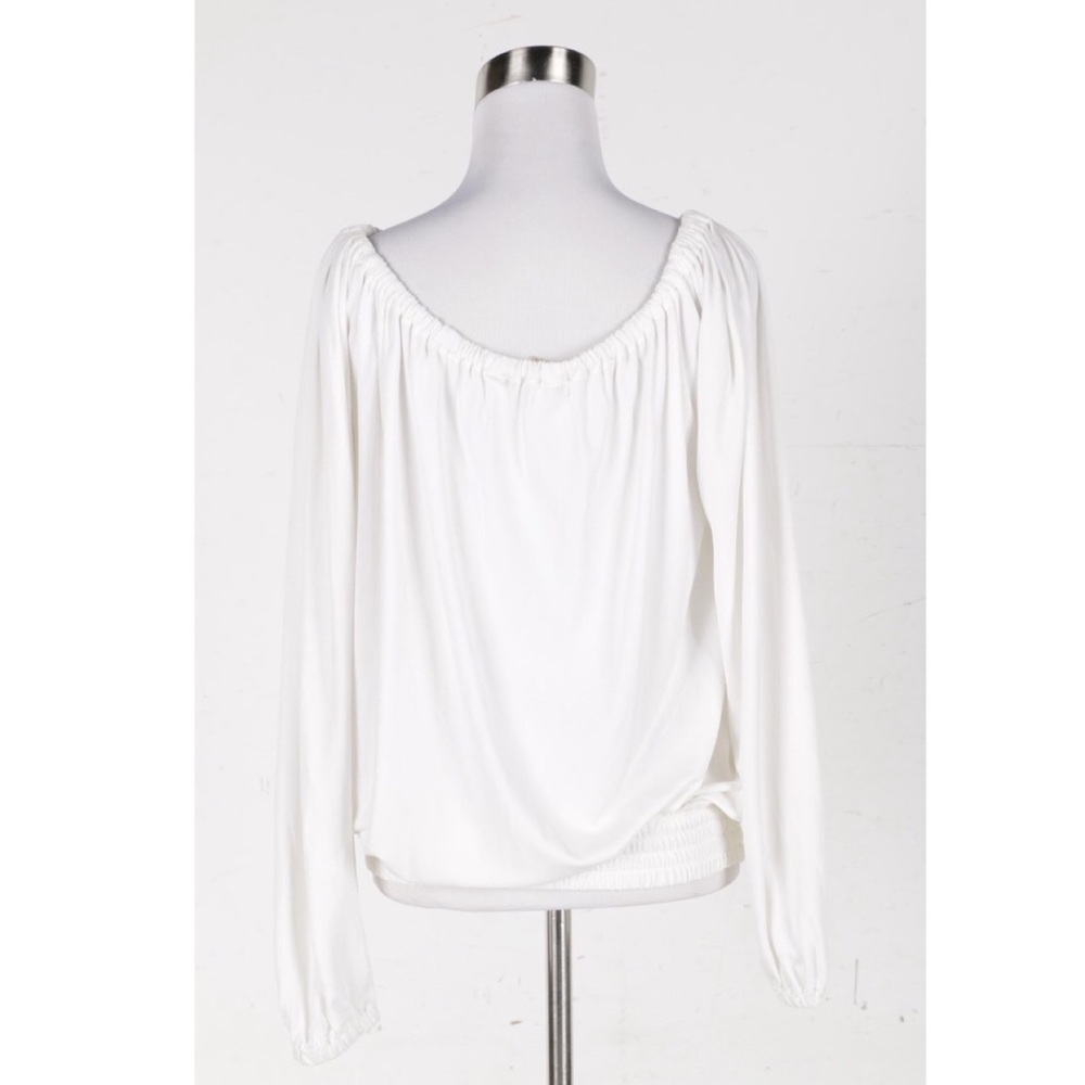 Michael Kors White Viscose Peasant Top